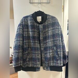 Avec Les Filles Plaid Bomber Jacket